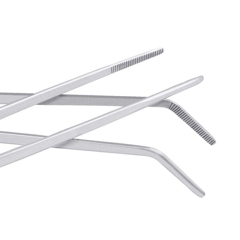Thyores 3 Pcs Aquarium Tweezers, Stainless Steel Feeding Tongs Straight and Curved Tweezers Set Long Handle Reptile Feeding Tongs for Aquatic Plants Lizards Spider Snakes - Image 4